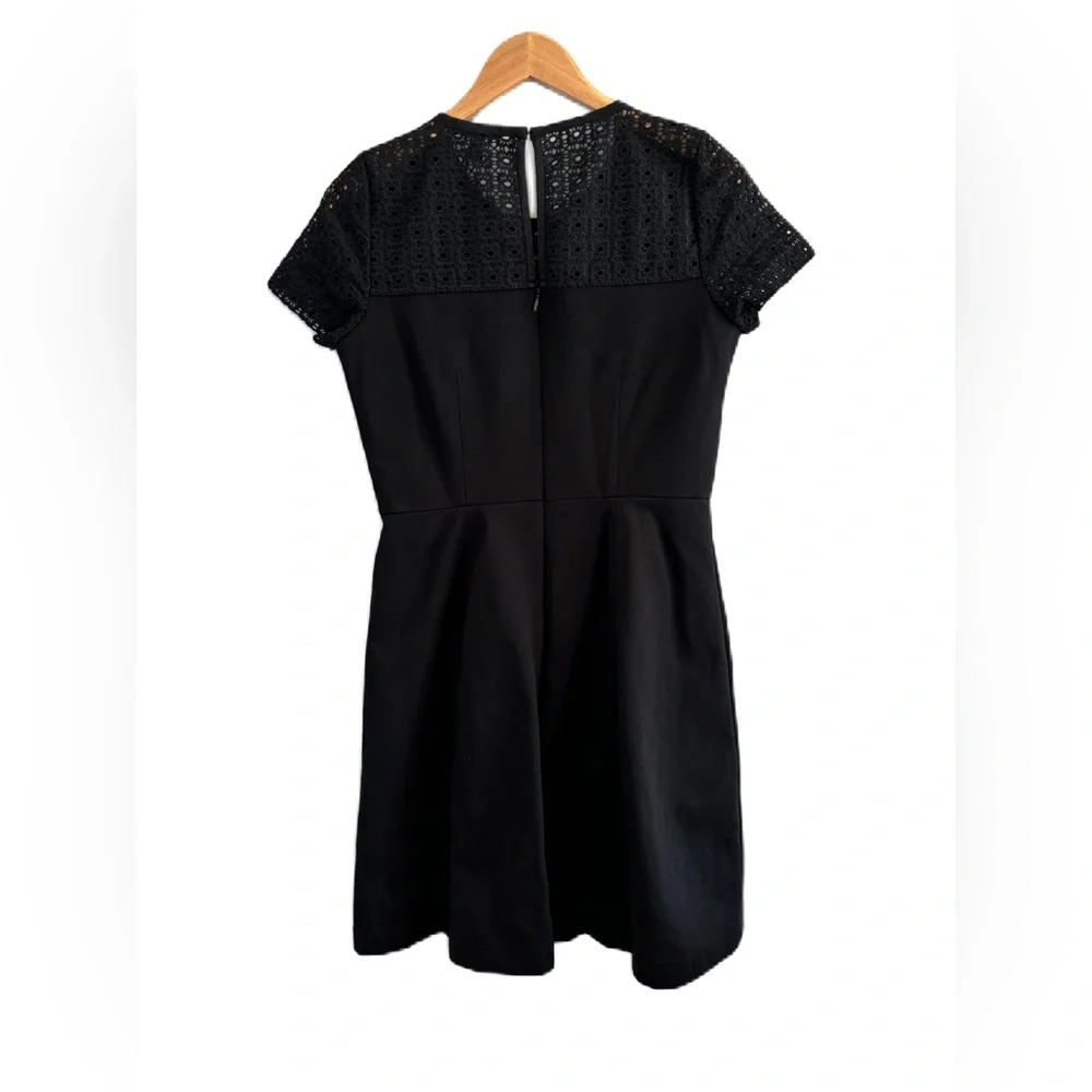 J. Crew Black Eyelet Mini Dress Size 6